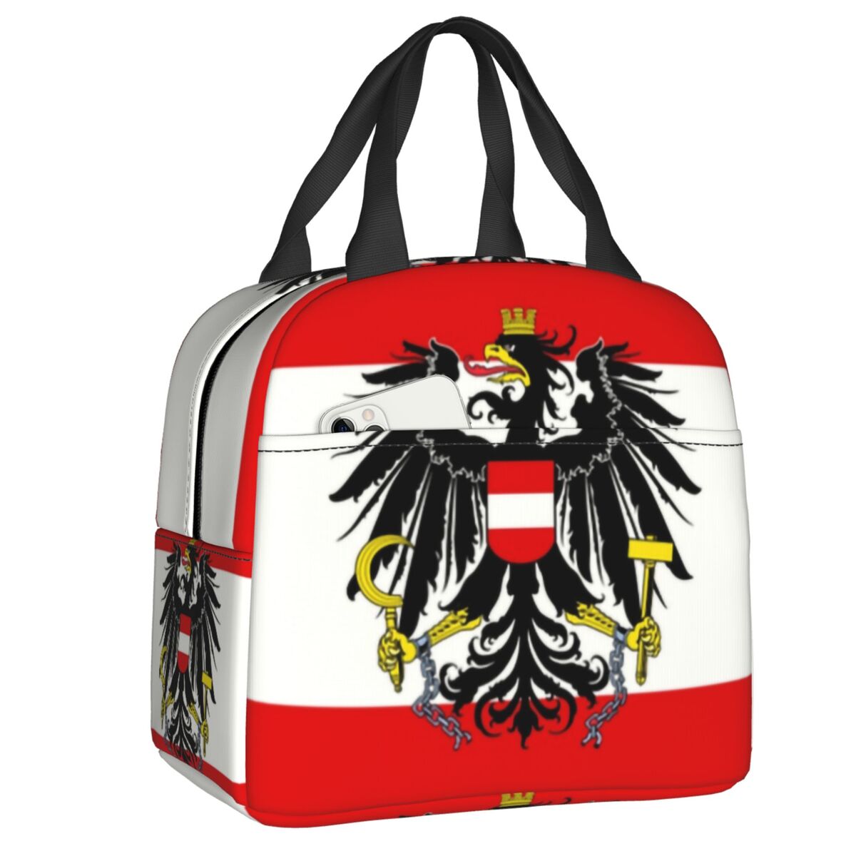 Tote Bag Sublimation - Custom Austrian State Flag Insulated Lunch