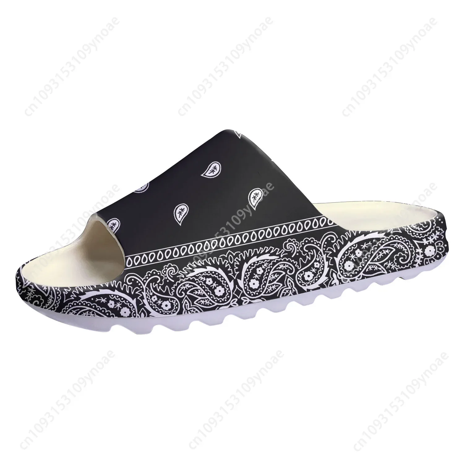Bandana Blank White - Bandana Paisley Soft Sole Sllipers Home