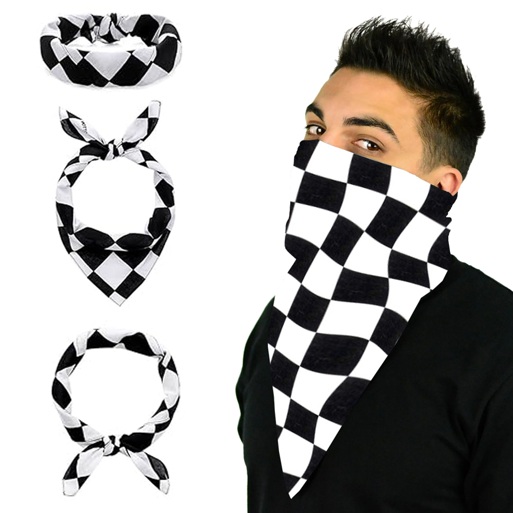 Checkerboard Flag Bandanas Cot - đánh giá và giá Bandana Blank White