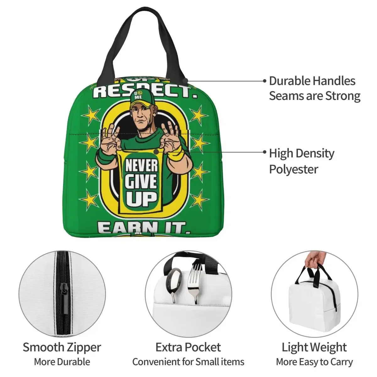 John Cena Never Give Up Insula - đánh giá và giá Tote Bag Sublimation
