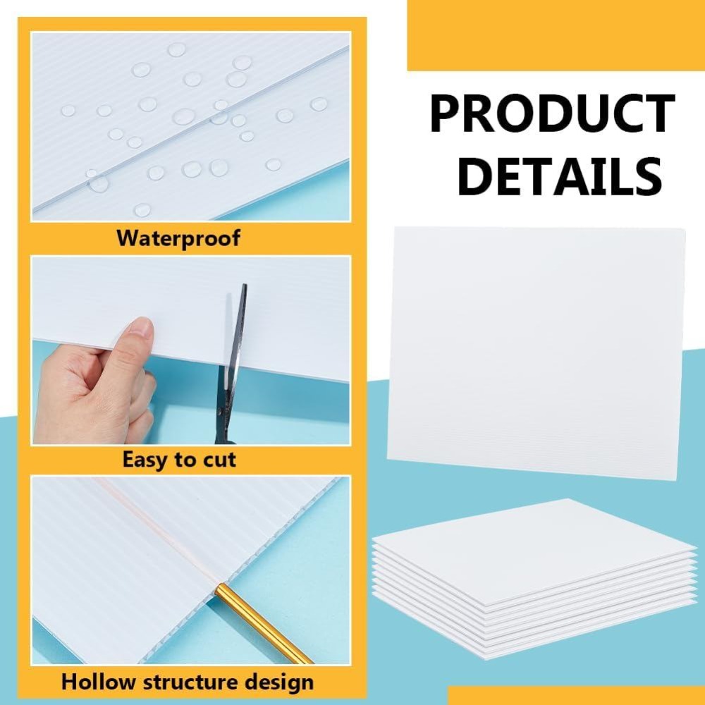 10 Sheets White Corrugated Pla - đánh giá và giá Yard Sign Blank